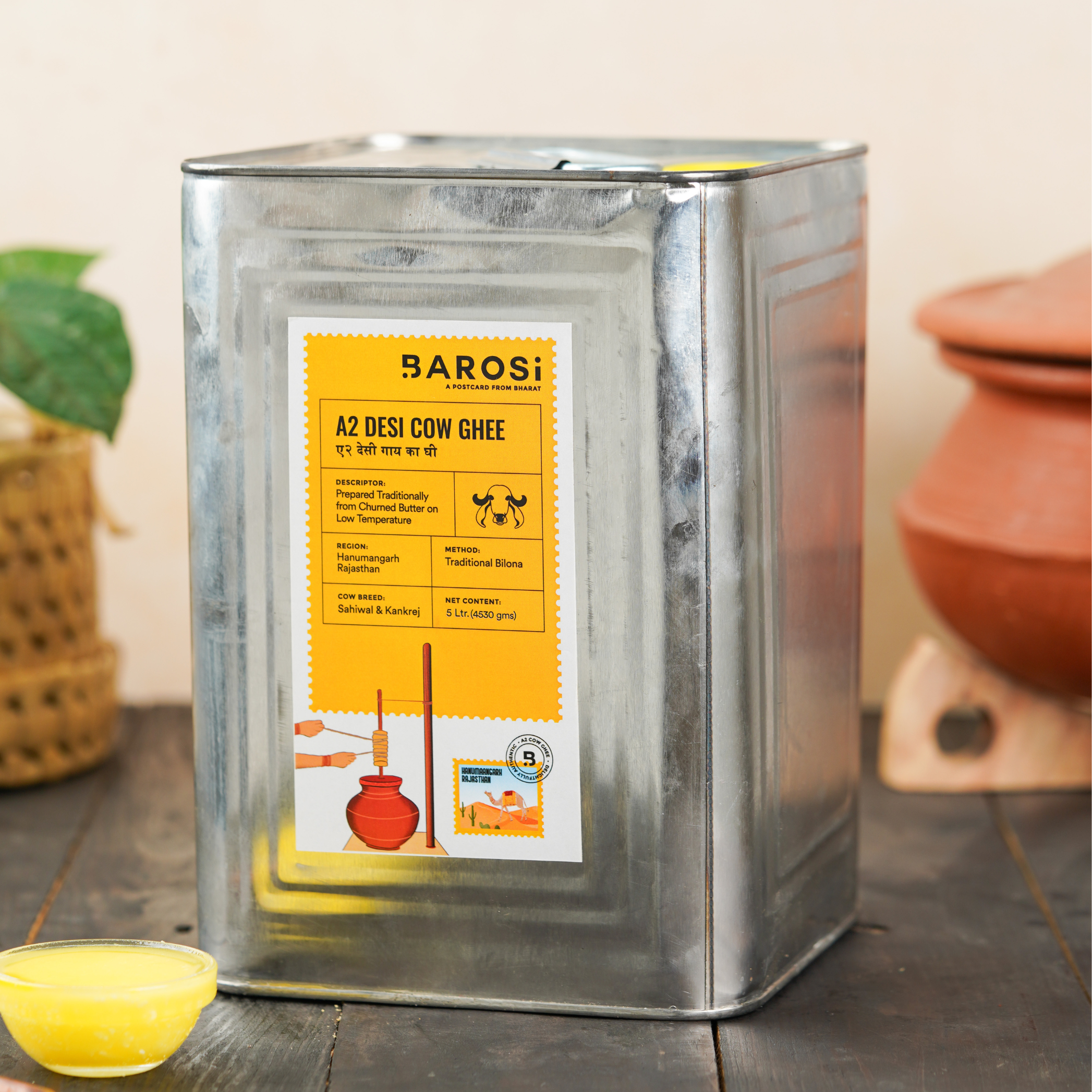A2 Desi Cow Ghee 5 Ltr Tin