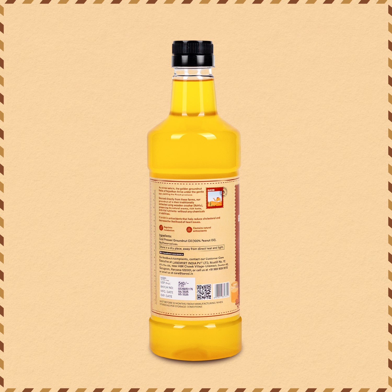Cold Pressed Groundnut Oil 1L