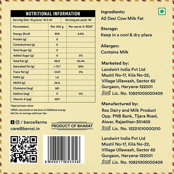 A2 Desi Cow Ghee 1 Ltr