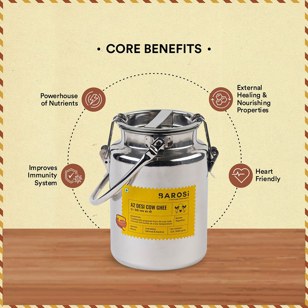 2.5L A2 Desi Cow Ghee Dolchi + 500ml MultifloraL Honey FREE
